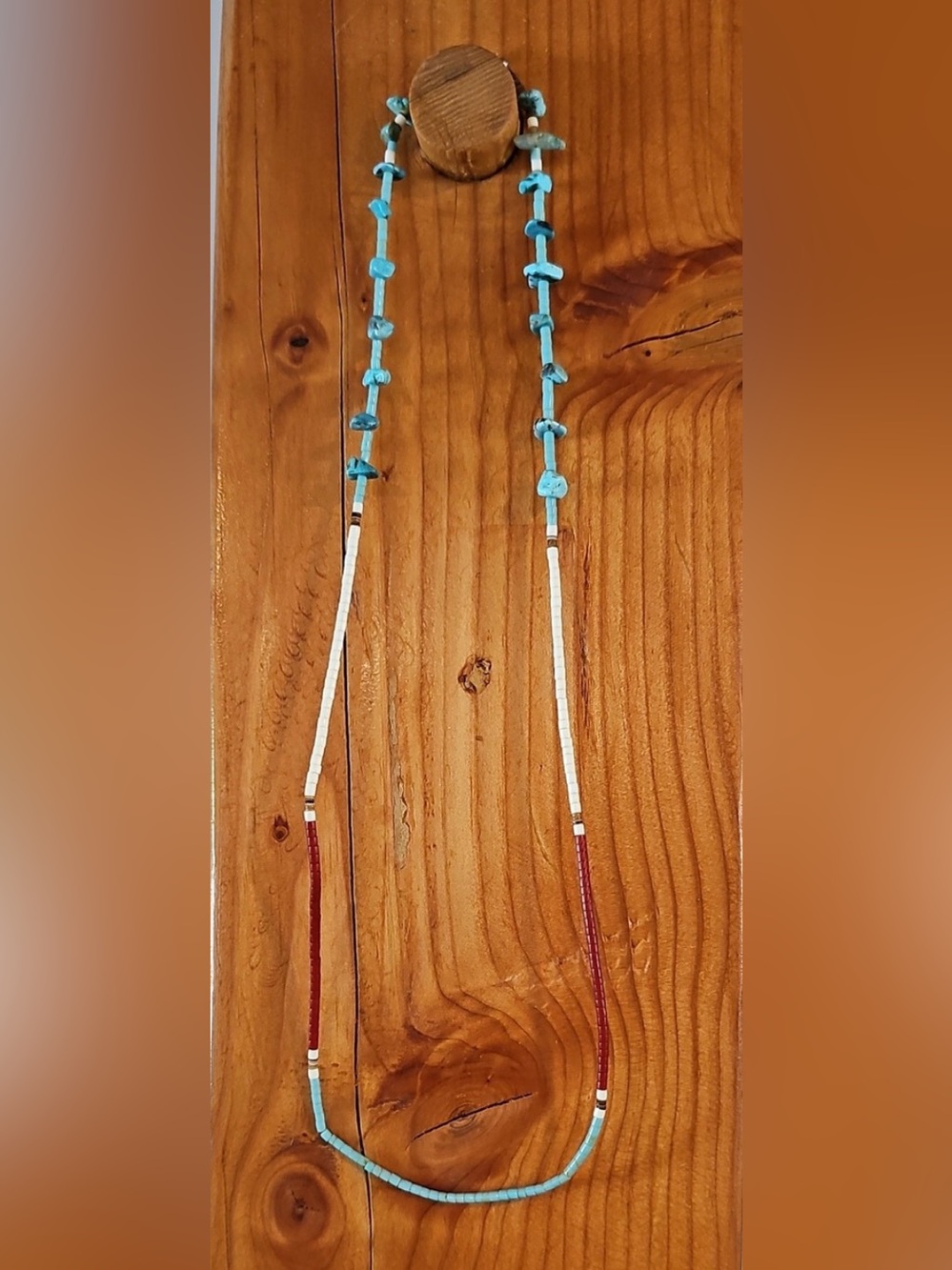 Turquoise Bead and Seed Bead Necklace - Women's Jewelry